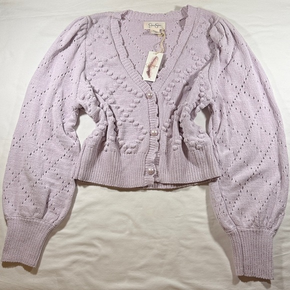 Jessica Simpson Sweaters - Jessica Simpson Lilac Textured Cardigan